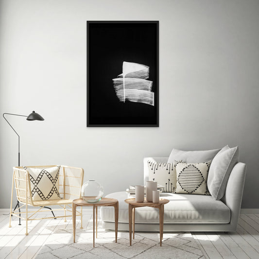 Black And White Basic Canvas Framed